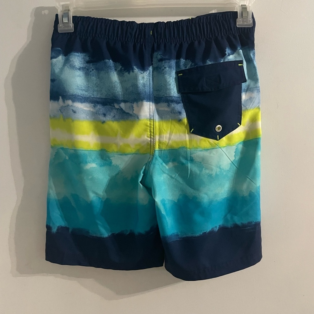 Wonder Nation Navy, Aqua and Lime Boy’s Swim Shorts size 10-12 - Picture 3 of 5
